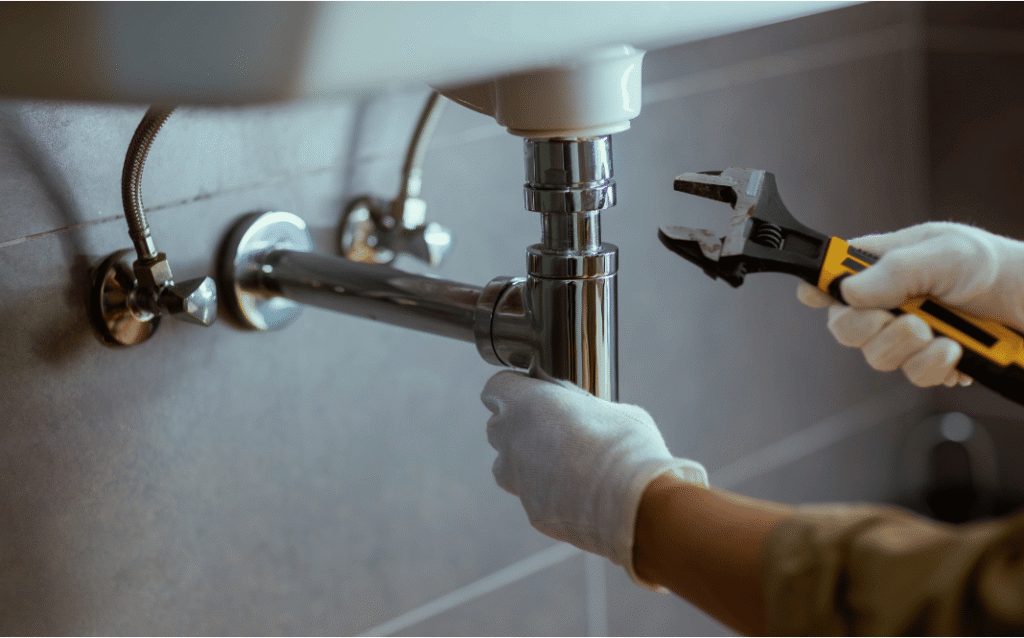 Residential Plumber Fixing Pipes