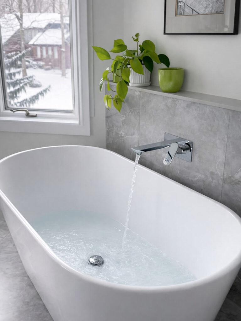Bathtub plumbing installation in a London, Ontario home